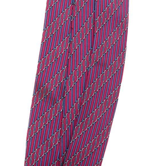 Hermes Designer Purple Blue 100% Silk Neck Tie - Picture 6 of 10